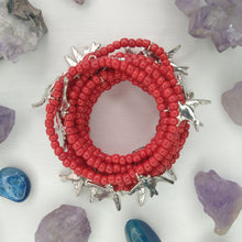 Cargar imagen en el visor de la galería, PULSERA ENVOLVENTE PÁJAROS ROJO
